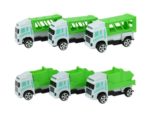 Sanitation Truck: 12 db-os hulladékszállító teherautó szett 1/64
