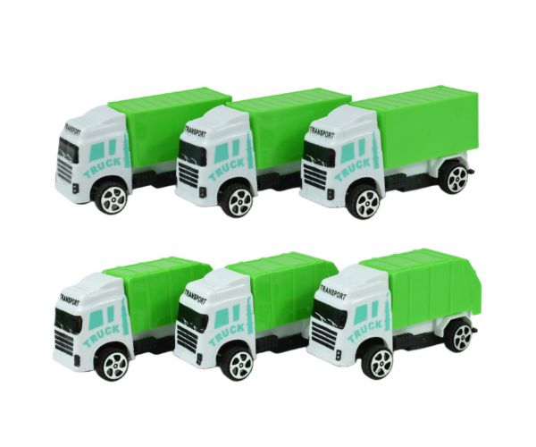 Sanitation Truck: 12 db-os hulladékszállító teherautó szett 1/64