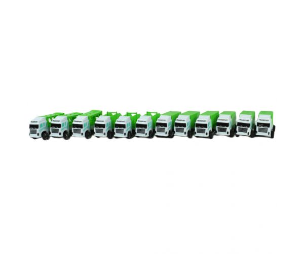 Sanitation Truck: 12 db-os hulladékszállító teherautó szett 1/64