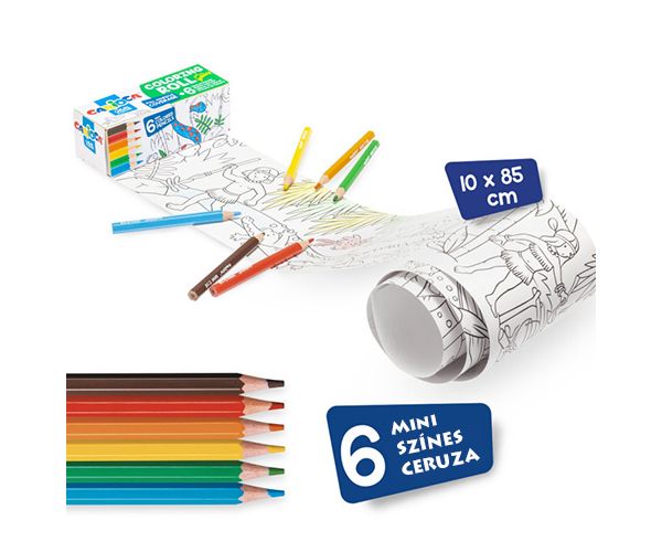 Öntapadós mini színezőhenger 6db mini ceruzával - Carioca
