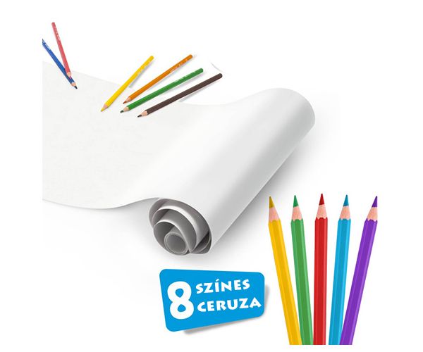 Öntapadós színezőhenger 8db színes ceruzával - Carioca