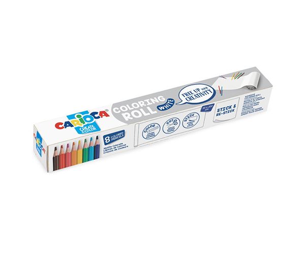 Öntapadós színezőhenger 8db színes ceruzával - Carioca