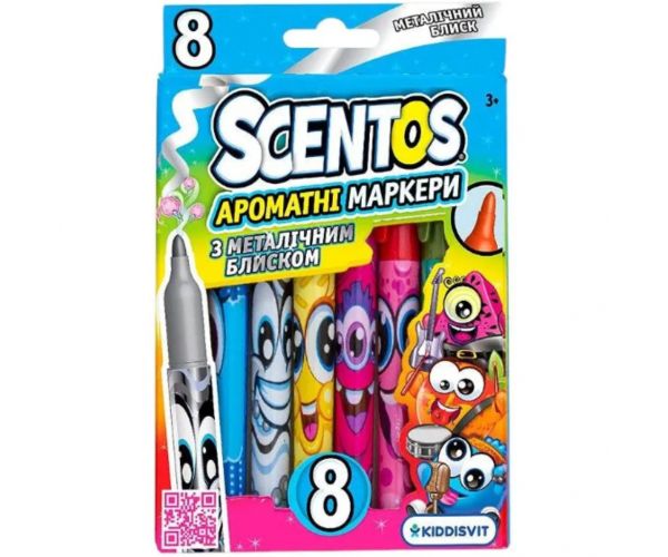 Scentos illatos metálfényű 8db-os filctoll szett