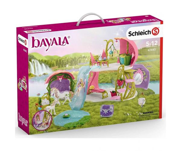 Schleich: Bayala - Csillogó virágház unikornisokkal istállóval és tóval játékszett (42455)