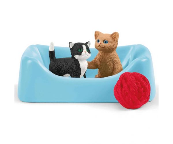 Schleich: Farm World - Játékélmény aranyos cicáknak játékszett (42501)