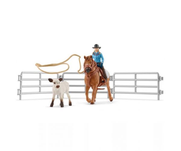 Schleich: Farm World - Lasszóverseny cowgirllel játékszett (42577)