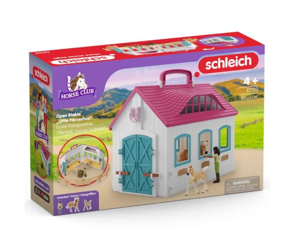 Schleich: Horse Club - Szétnyitható istálló lovakkal játékszett (42703)