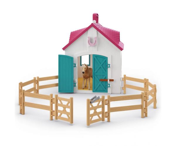 Schleich: Horse Club - Szétnyitható istálló lovakkal játékszett (42703)