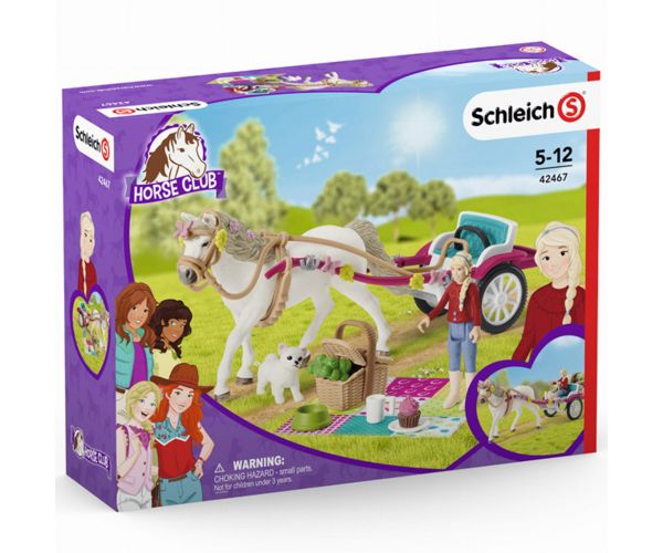 Schleich: Horse Club - Kocsi lovasbemutatóhoz piknikkel játékszett (42467)