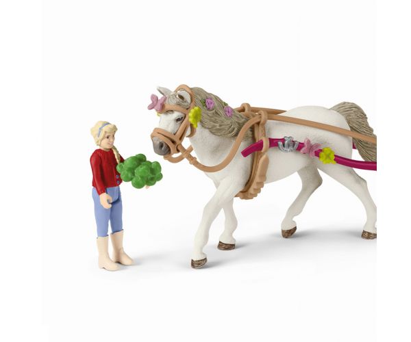 Schleich: Horse Club - Kocsi lovasbemutatóhoz piknikkel játékszett (42467)