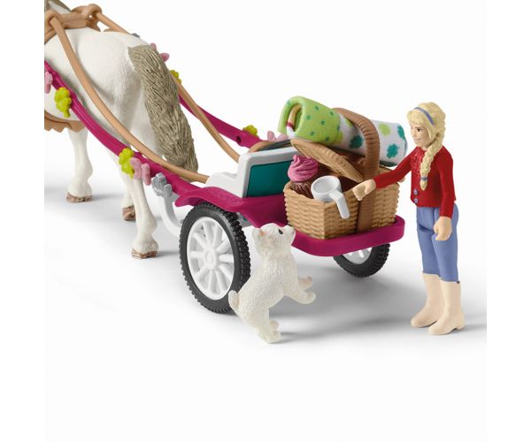 Schleich: Horse Club - Kocsi lovasbemutatóhoz piknikkel játékszett (42467)