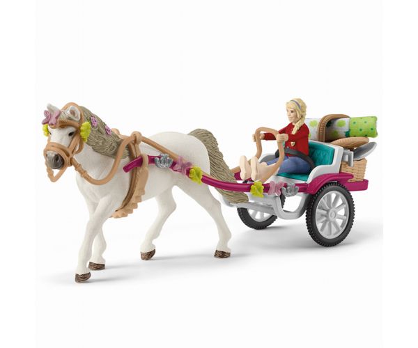 Schleich: Horse Club - Kocsi lovasbemutatóhoz piknikkel játékszett (42467)