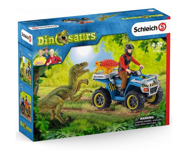 Schleich: Menekülés quaddal a Velociraptor elől szett (41466)