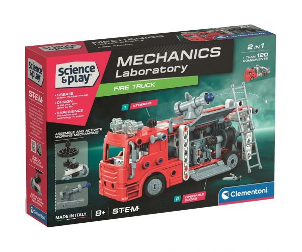 Science & Play: Mechanikai műhely - Tűzoltó autó építőkészlet - Clementoni
