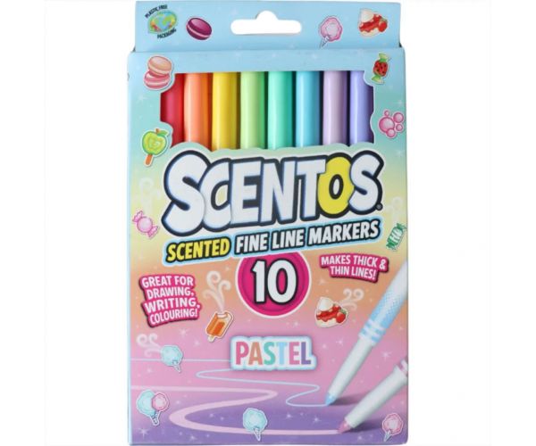 Scentos Illatos, finom vonalú filctoll, pasztell színek, 10 db
