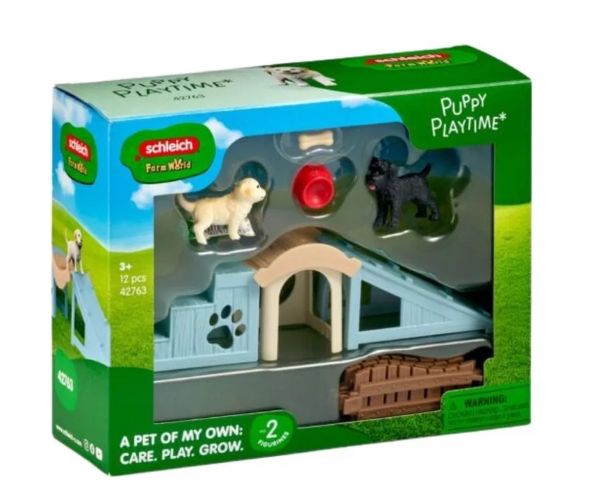 Schleich: Farm World Kiskutyák játszóház játékszett (42763)
