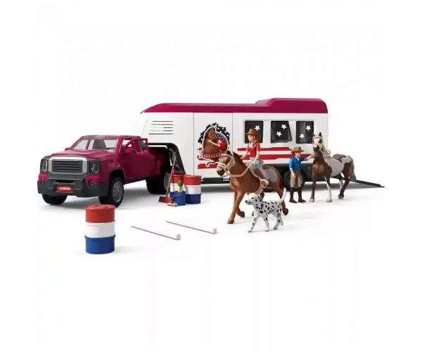Schleich: Lószállító terepjáróval és lovakkal (42705)