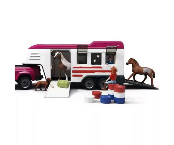 Schleich: Lószállító terepjáróval és lovakkal (42705)
