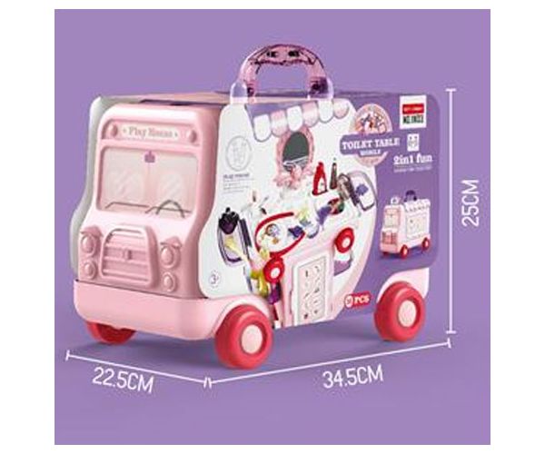 Szépség szett pink gurulós tárolóban 36db-os