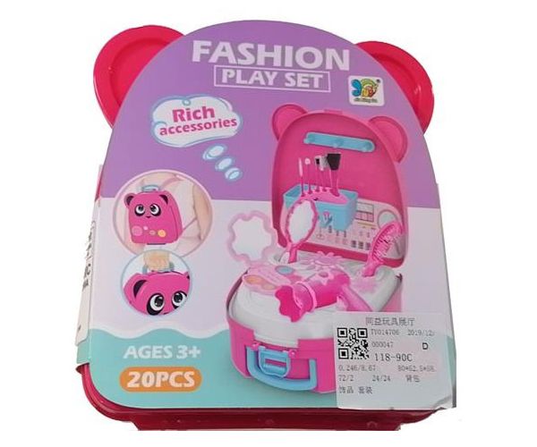 Szépség szett macis pink tárolóban