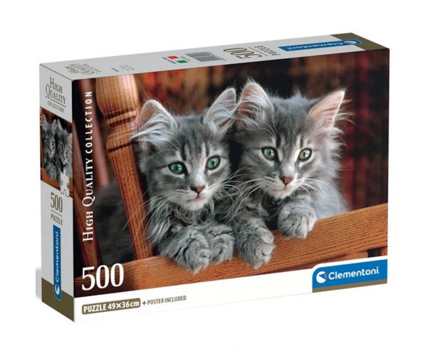 Szürke cicák 500db-os HQC kompakt puzzle - Clementoni