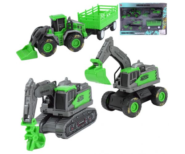 Simulation Vehicle: 3 db-os munkagép szett sáros kerékkel