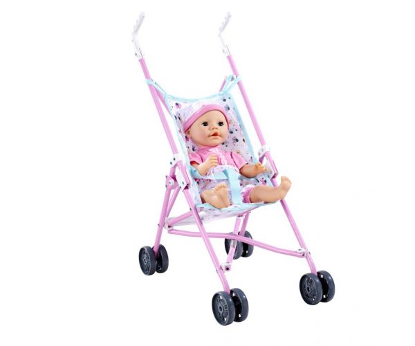 Összecsukható rózsaszín babakocsi - Simba Toys