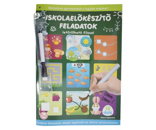 Iskolaelőkészítő feladatok letörölhető filccel - D-Toys