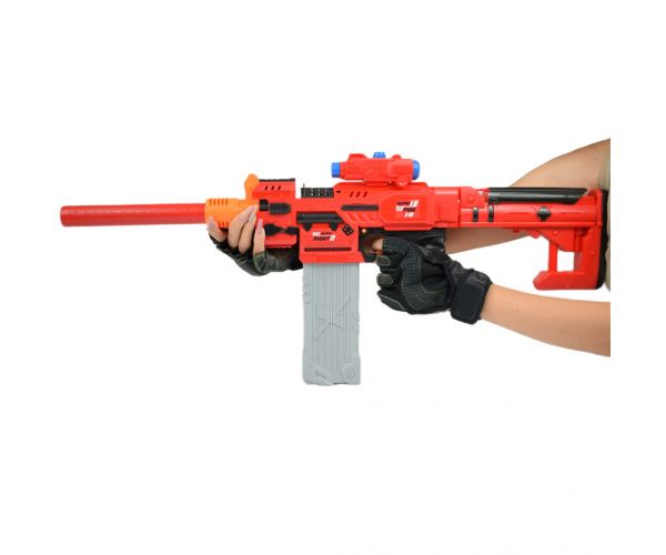 Sniping: Elektromos átalakítható óriás szivacslövő fegyver töltényekkel és céltáblával 79cm