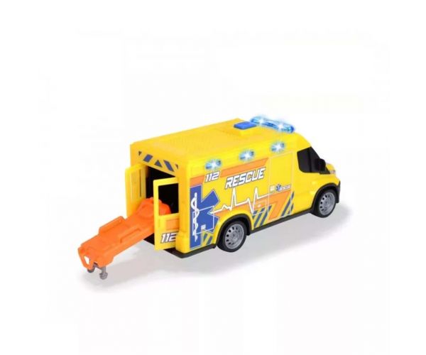 SOS Iveco mentőautó hanggal és fénnyel 18cm-es - Dickie Toys
