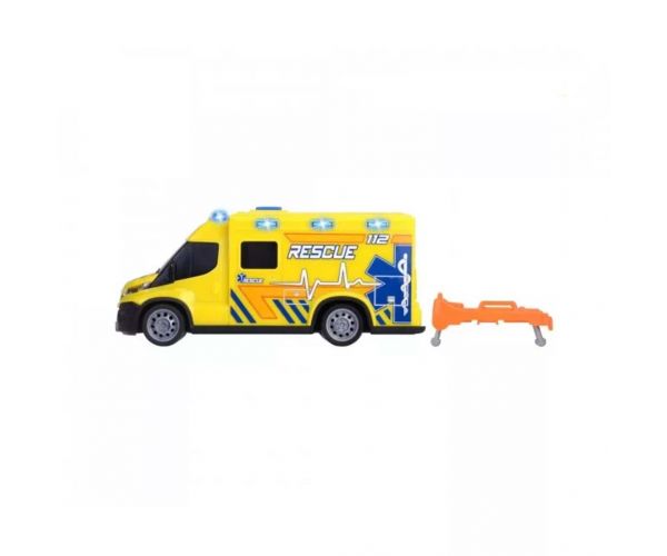 SOS Iveco mentőautó hanggal és fénnyel 18cm-es - Dickie Toys