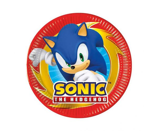 Sonic a sündisznó 8db-os papírtányér szett 20cm-es