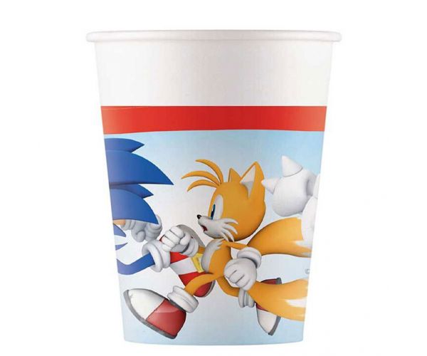 Sonic a sündisznó papírpohár 8db-os szett 200ml
