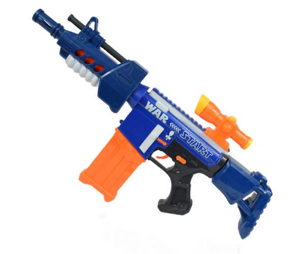 Soft Bullet Gun: Elektromos szivacslövő fegyver tárral és töltényekkel kétféle változatban 60cm