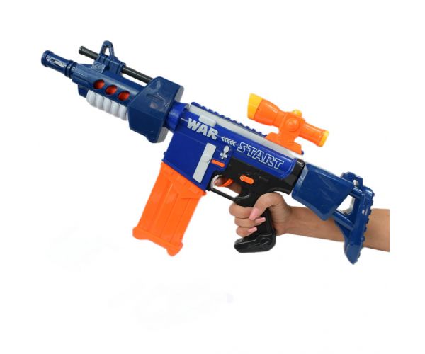 Soft Bullet Gun: Elektromos szivacslövő fegyver tárral és töltényekkel kétféle változatban 60cm