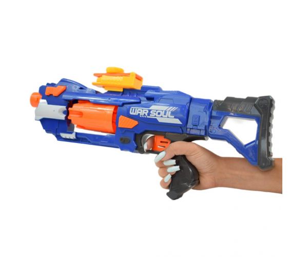 Soft Bullet Gun: Forgótáras manuális szivacslövő fegyver töltényekkel 44cm