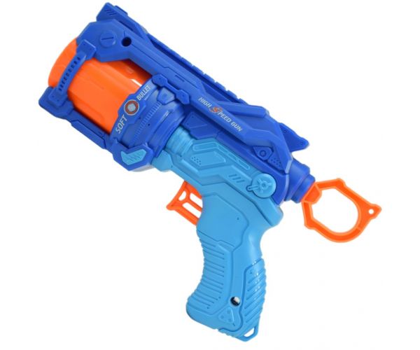 Soft Bullet: Reflex 4 manuális forgótáras szivacslövő fegyver céltáblával 22cm