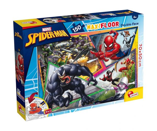Pókember 2 az 1-ben maxi 150db-os puzzle és színező 70x50cm - Lisciani