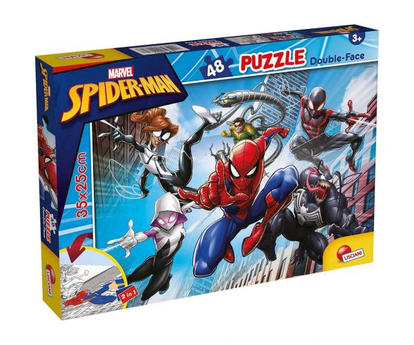 Pókember 2 az 1-ben 48db-os puzzle és színező 35x25cm - Lisciani