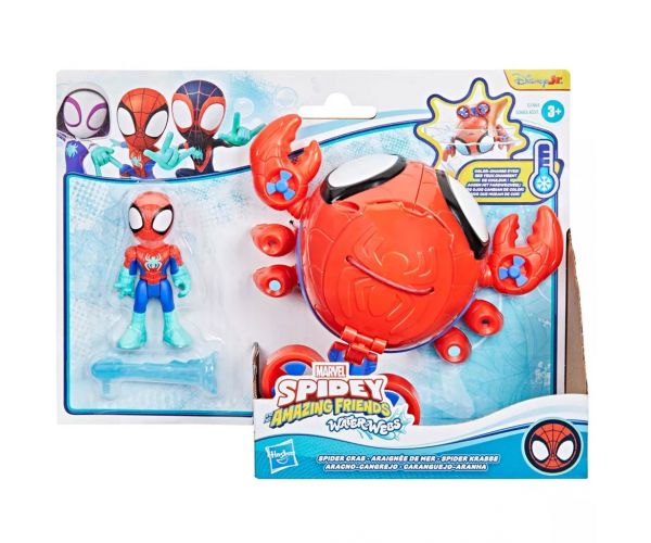 Spidey and His Amazing Friends: Waterwebs figurák és színváltós járművek - Spider Crab - Hasbro