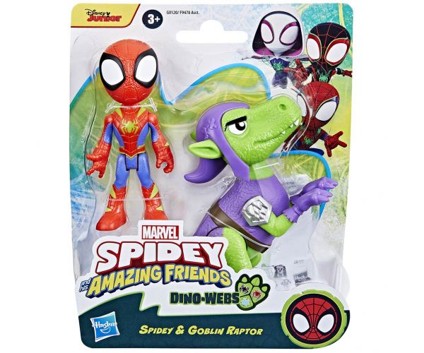 Spidey és csodálatos barátai: Póki és Goblin Dino-Háló Akciófigura Szett - Hasbro