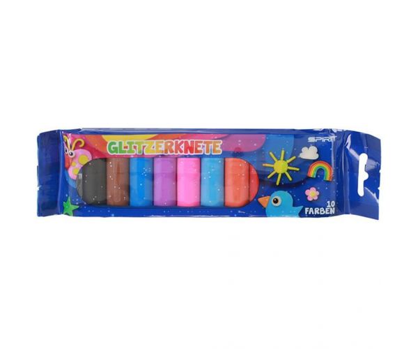 Spirit: Színes csillámos modellező gyurma 10db-os szett 200g