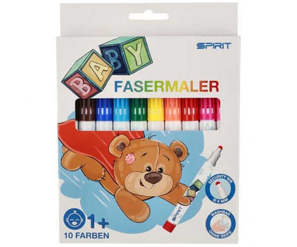 Spirit: Színes bébi 10db-os kimosható filctoll szett