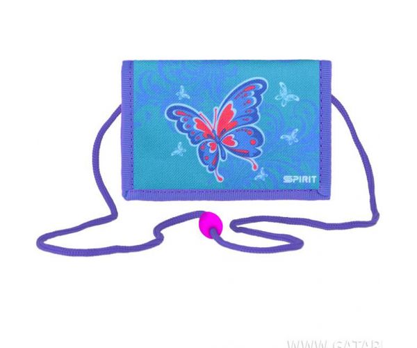 Spirit: Butterfly kék-lila tépőzáras pénztárca 12,5x8,5cm