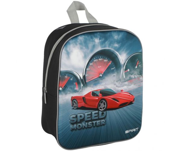 Spirit: Speed Monster piros sportkocsi 3D mintás ovis lekerekített hátizsák 30x25x12cm