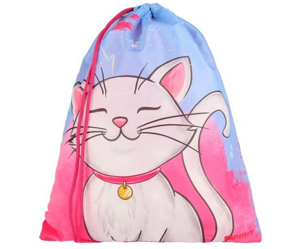 Spirit: White Cat fehér macskás iskolatáska, hátizsák 5db-os szett 38x17x28cm