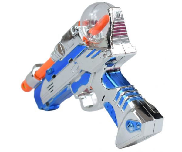 Space Warrior: Elektromos krómszínű űrfegyver fénnyel és hanggal 24cm