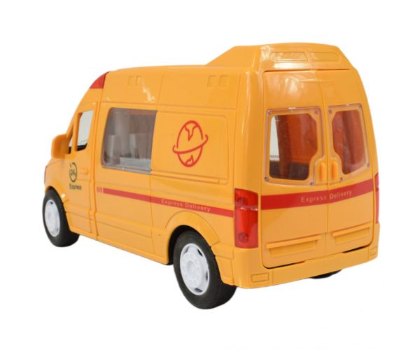 Special Car: Sárga express futárautó fénnyel és hanggal, lendkerekes funkcióval24cm