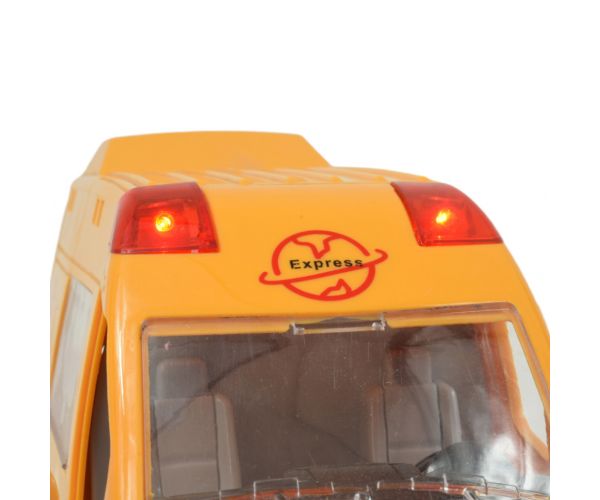 Special Car: Sárga express futárautó fénnyel és hanggal, lendkerekes funkcióval24cm
