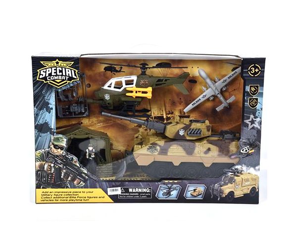 Special Combat katonai bázis harci járművekkel játékszett